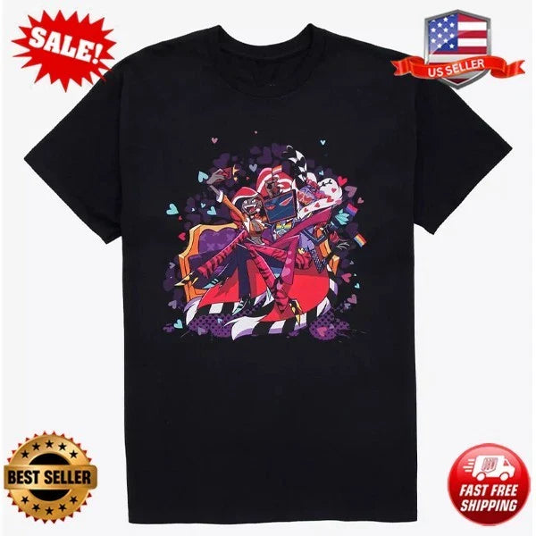 NEW Hazbin Hotel The Vees Pride Double-Sided T-Shirt, S-5XL Unisex T-shirt, Sweatshirt, Hoodie, Long Sleeve Tee - T-Shirt, Sweatshirt, Hoodie