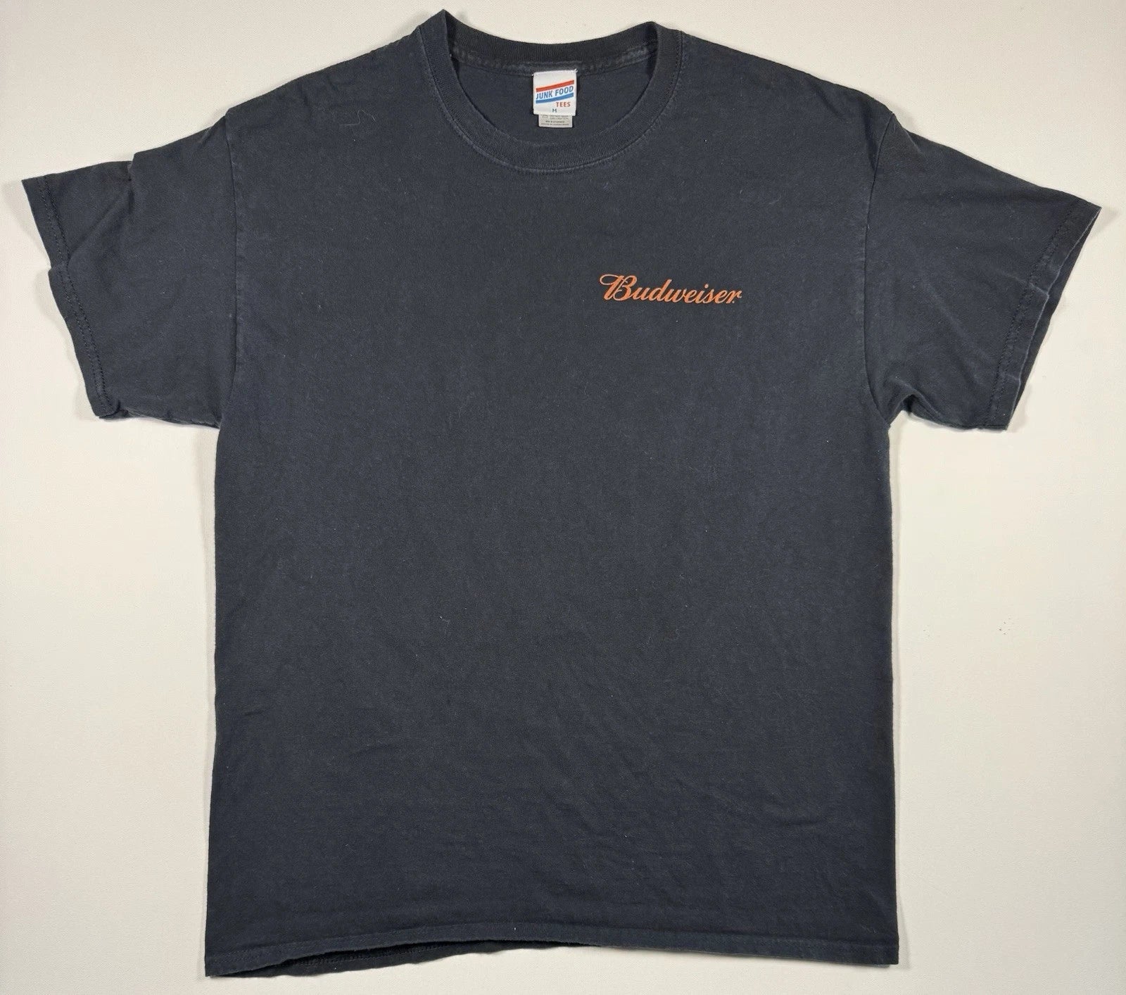 Budweiser Beer T-Shirt Mens Medium Black Junk Food Tees Logo USA Unisex T-shirt, Sweatshirt, Hoodie, Long Sleeve Tee - T-Shirt, Sweatshirt, Hoodie