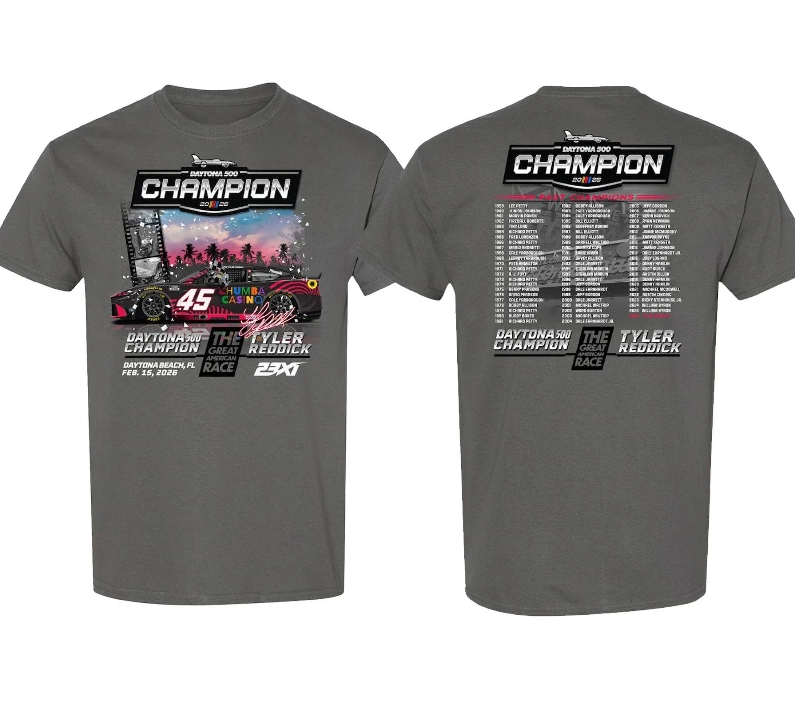 Tyler Reddick 2026 Daytona 500 Past Champions reprint T-Shirt Unisex T-shirt, Sweatshirt, Hoodie, Long Sleeve Tee - T-Shirt, Sweatshirt, Hoodie