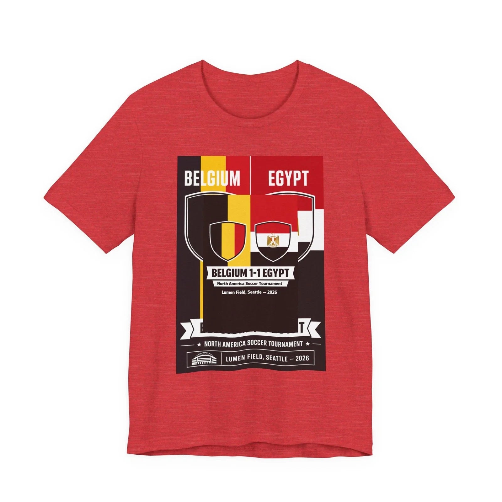 Belgium vs Egypt 1-1 Soccer Match Tee | World Cup Score  JerseyT-Shirt Unisex T-shirt, Sweatshirt, Hoodie, Long Sleeve Tee - T-Shirt, Sweatshirt, Hoodie
