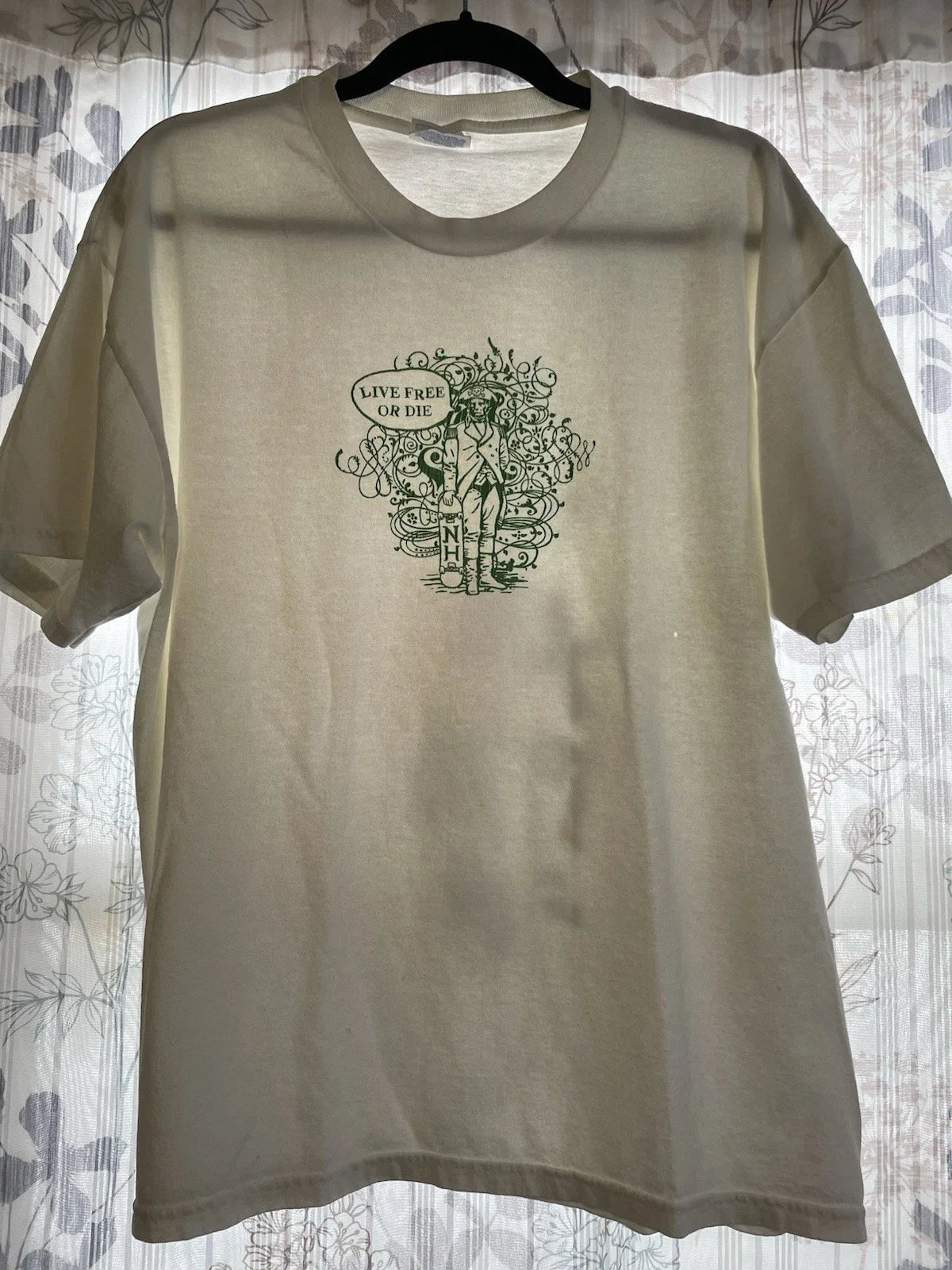 Y2K Skater New Hampshire Artist Graphic T Shirt, Live Free Or Diesize Large Unisex T-shirt, Sweatshirt, Hoodie, Long Sleeve Tee - T-Shirt, Sweatshirt, Hoodie