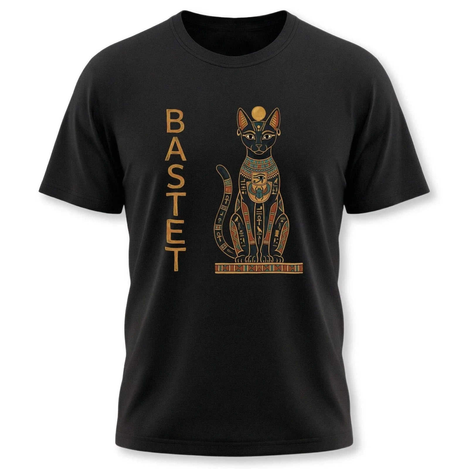 Bastet Egyptian Cat Goddess T-Shirt | Hieroglyphics Mythology Tee Shirt Unisex T-shirt, Sweatshirt, Hoodie, Long Sleeve Tee - T-Shirt, Sweatshirt, Hoodie