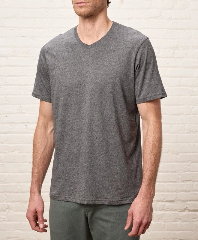 NWOT-Pact-Mens Organic SoftSpun Essential V-Neck Tee-Med Grey Heather- (LARGE) Unisex T-shirt, Sweatshirt, Hoodie, Long Sleeve Tee - T-Shirt, Sweatshirt, Hoodie