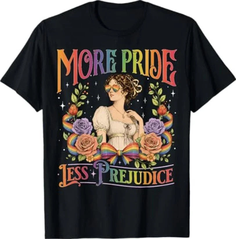 More Pride Less Prejudice Rainbow Vintage Pride Aesthetic T-Shirt S-3XL Unisex T-shirt, Sweatshirt, Hoodie, Long Sleeve Tee - T-Shirt, Sweatshirt, Hoodie