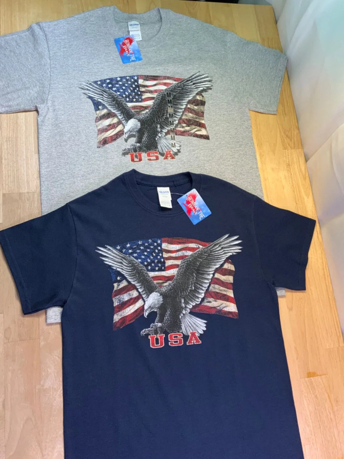New Men's Home Of The Brave Patriotic Tee says USA with Flag & EagleU Pick!!* Unisex T-shirt, Sweatshirt, Hoodie, Long Sleeve Tee - T-Shirt, Sweatshirt, Hoodie