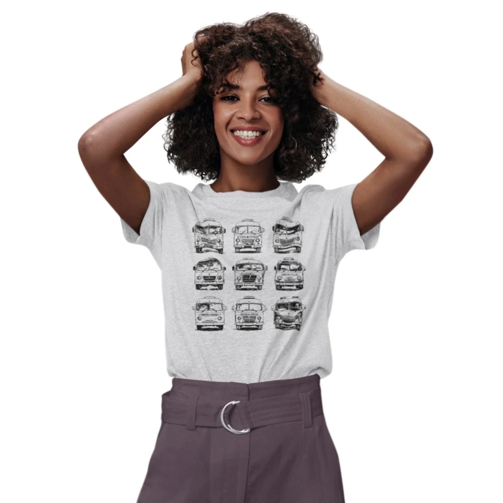 Campervans Pop Art Style Hand Printed T-Shirt Nine Vans Unisex T-shirt, Sweatshirt, Hoodie, Long Sleeve Tee - T-Shirt, Sweatshirt, Hoodie