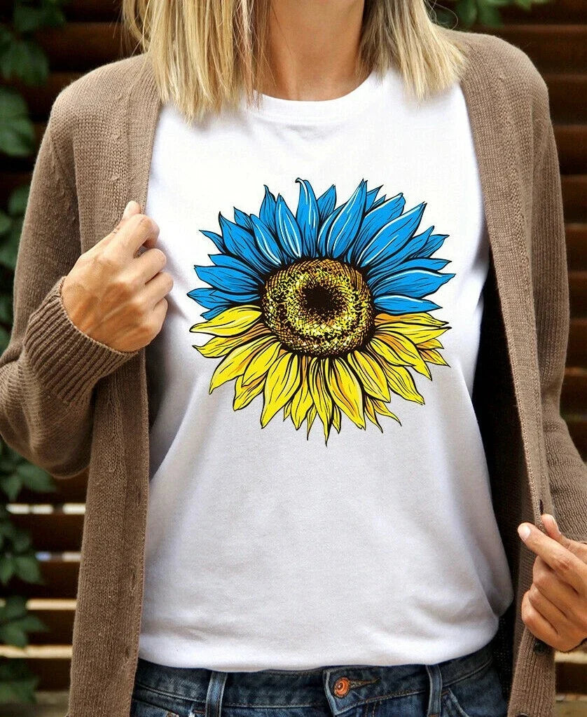 Ukraine T-shirt Sunflower Ukrainian Flag Unisex T shirt Ukrainian Gift Unisex T-shirt, Sweatshirt, Hoodie, Long Sleeve Tee - T-Shirt, Sweatshirt, Hoodie