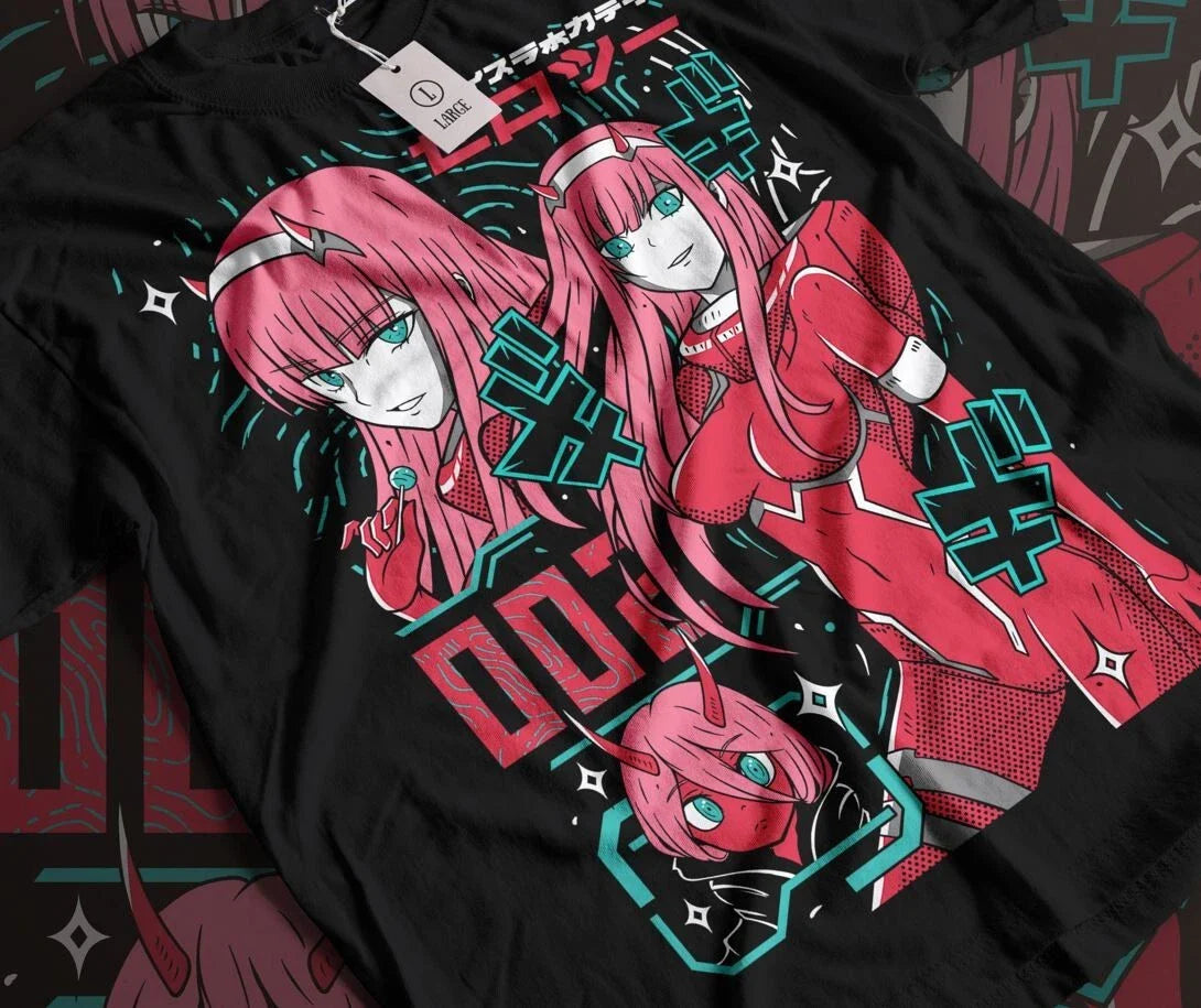 Zero Two Unisex T-Shirt,Anime Aesthetic Anime,Gift,Kawai Vaporwave,Zero Two Unisex T-shirt, Sweatshirt, Hoodie, Long Sleeve Tee - T-Shirt, Sweatshirt, Hoodie