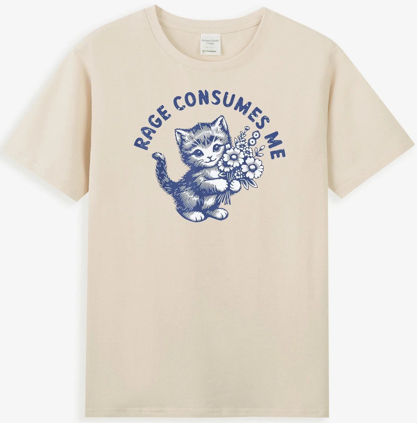Rage Consumes Me Funny Kitty Cat With Flower Graphic Men's T-Shirt Unisex T-shirt, Sweatshirt, Hoodie, Long Sleeve Tee - T-Shirt, Sweatshirt, Hoodie