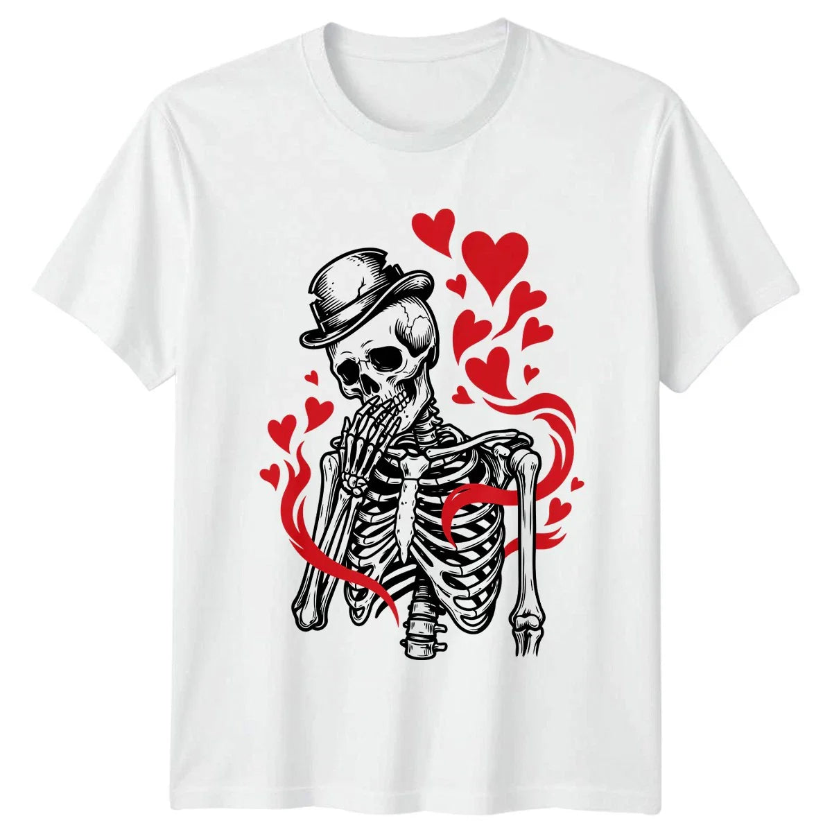 My Hearts On Fire For You T-Shirt Skeleton Art Goth Romance Valentines Day Unisex T-shirt, Sweatshirt, Hoodie, Long Sleeve Tee - T-Shirt, Sweatshirt, Hoodie