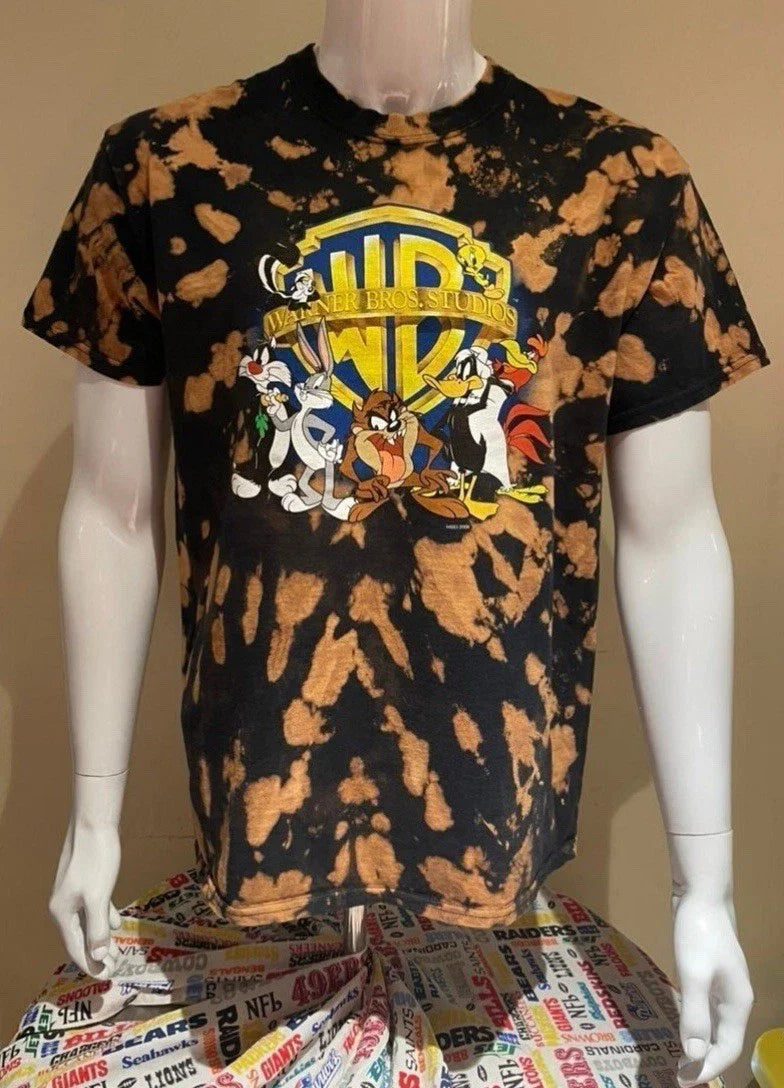 Y2K Warner Brothers Tie Dye Bugs Shirt L Taz Sylvester Daffy TShirt Tee Unisex T-shirt, Sweatshirt, Hoodie, Long Sleeve Tee - T-Shirt, Sweatshirt, Hoodie