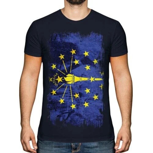 Indiana Zustand Grunge Flagge Herren T-Shirt Indianian Hemd Jersey Geschenk Unisex T-shirt, Sweatshirt, Hoodie, Long Sleeve Tee - T-Shirt, Sweatshirt, Hoodie