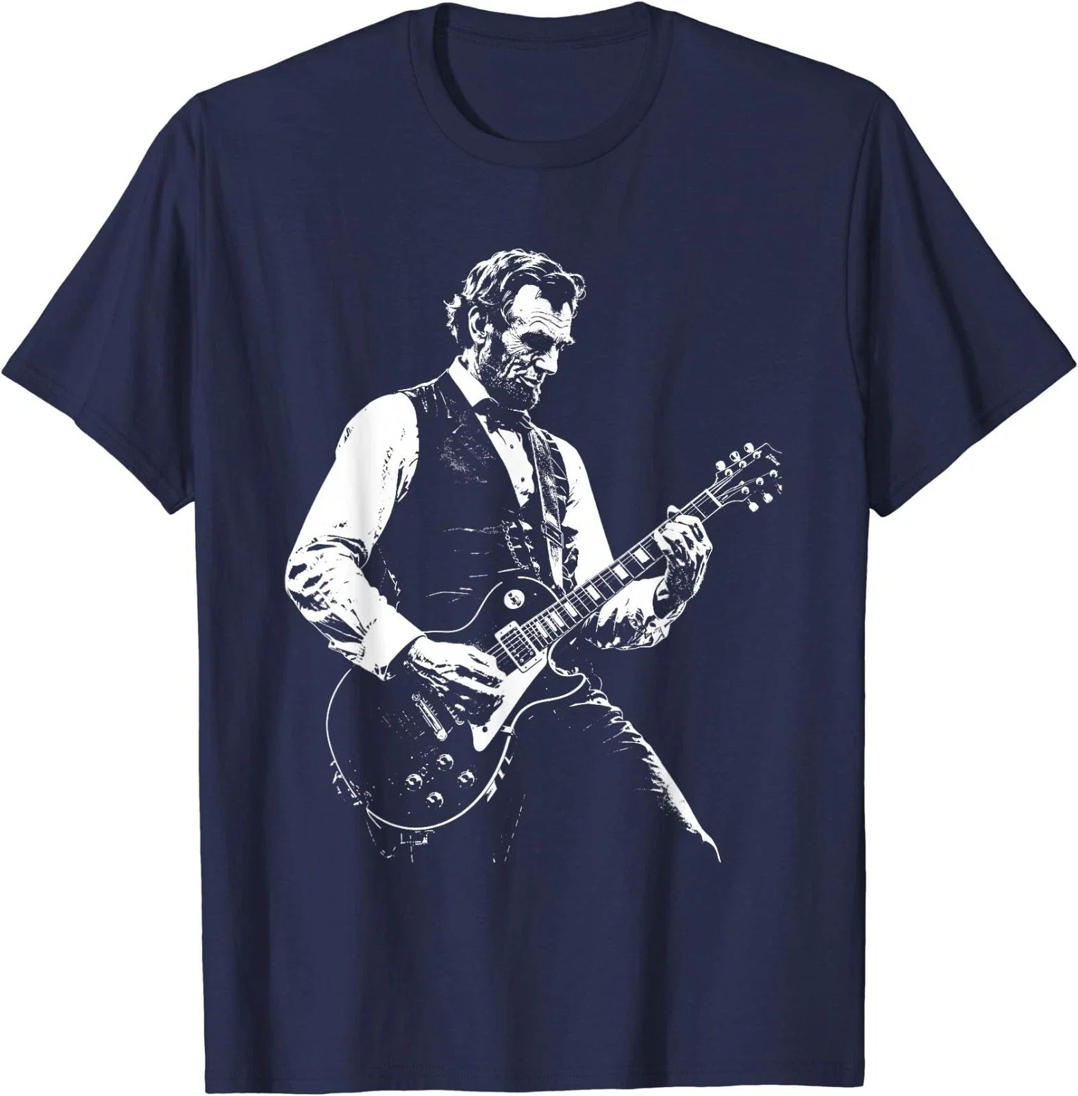 Abe Lincoln Playing Guitar Retro Vintage Abraham Lincoln T-Shirt Unisex T-shirt, Sweatshirt, Hoodie, Long Sleeve Tee - T-Shirt, Sweatshirt, Hoodie