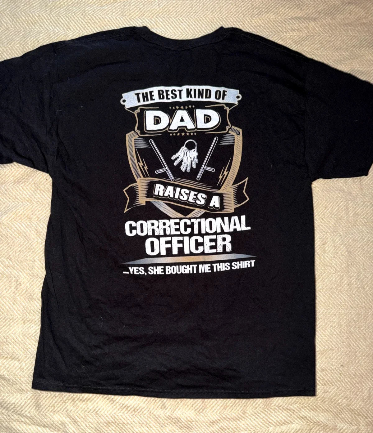 The Best Dad Correctional Officer Graphic T Shirt Black Funny Gift Adult Large Unisex T-shirt, Sweatshirt, Hoodie, Long Sleeve Tee - T-Shirt, Sweatshirt, Hoodie
