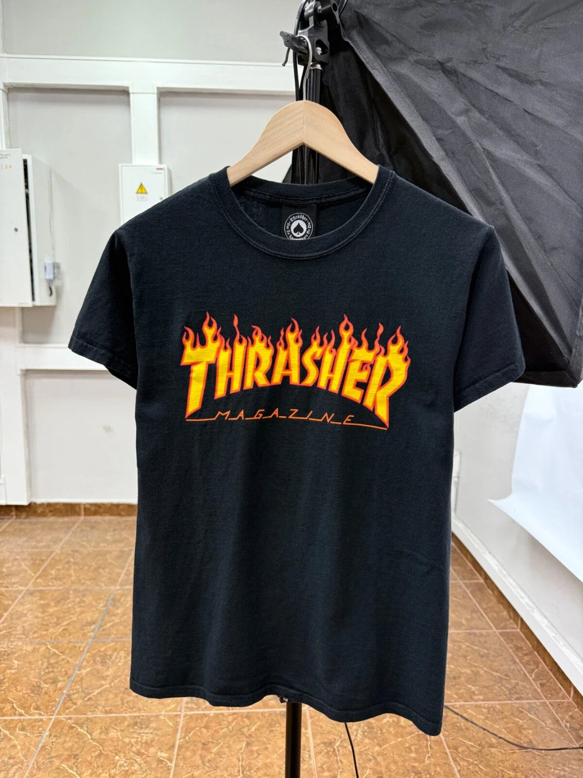 Y2K Thrasher Skateboard BMX T-Shirt Hype Rare Retro size S color Black Unisex T-shirt, Sweatshirt, Hoodie, Long Sleeve Tee - T-Shirt, Sweatshirt, Hoodie