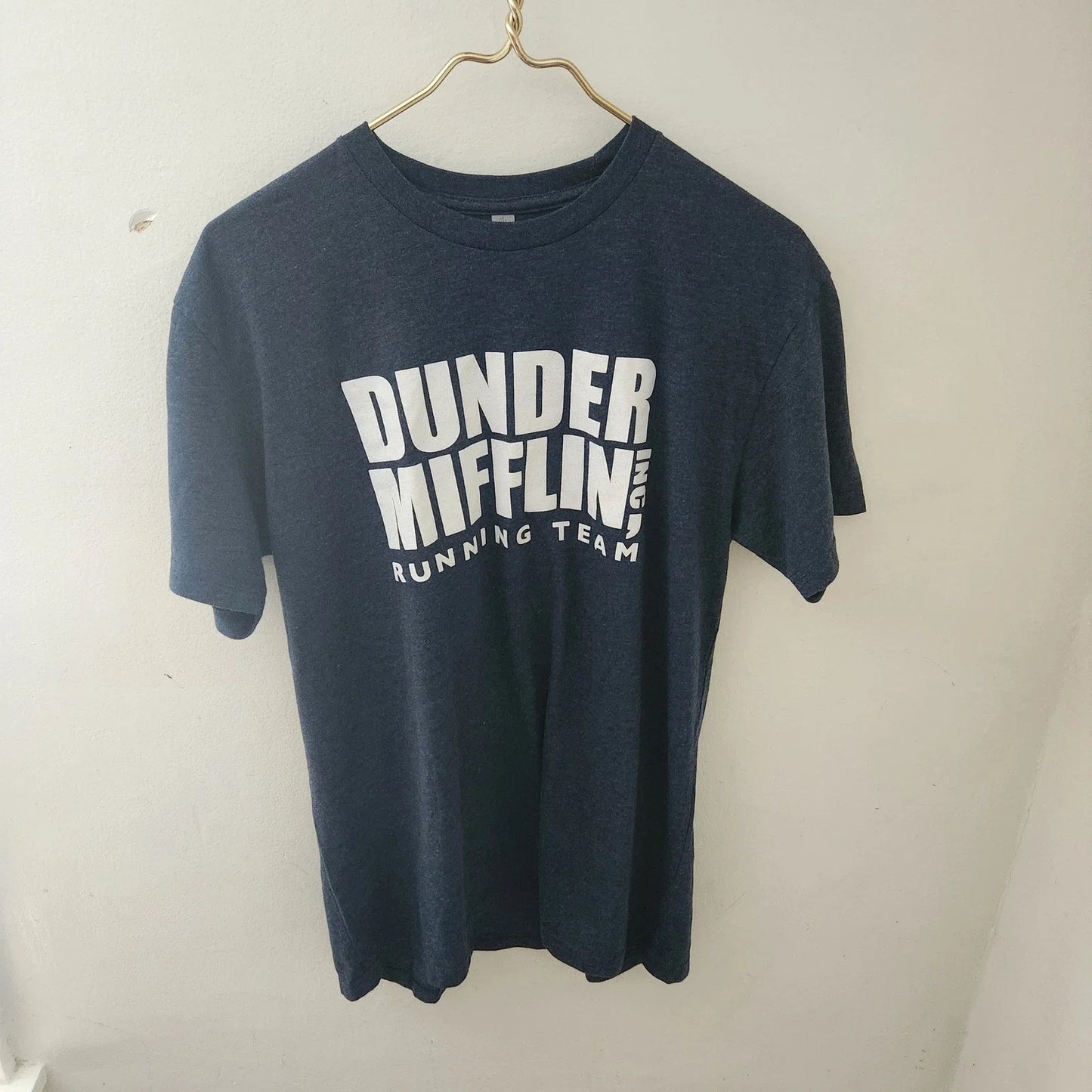 The Office Dunder Mifflin Running Team Graphic T-Shirt Mens Navy Blue Heather L Unisex T-shirt, Sweatshirt, Hoodie, Long Sleeve Tee - T-Shirt, Sweatshirt, Hoodie