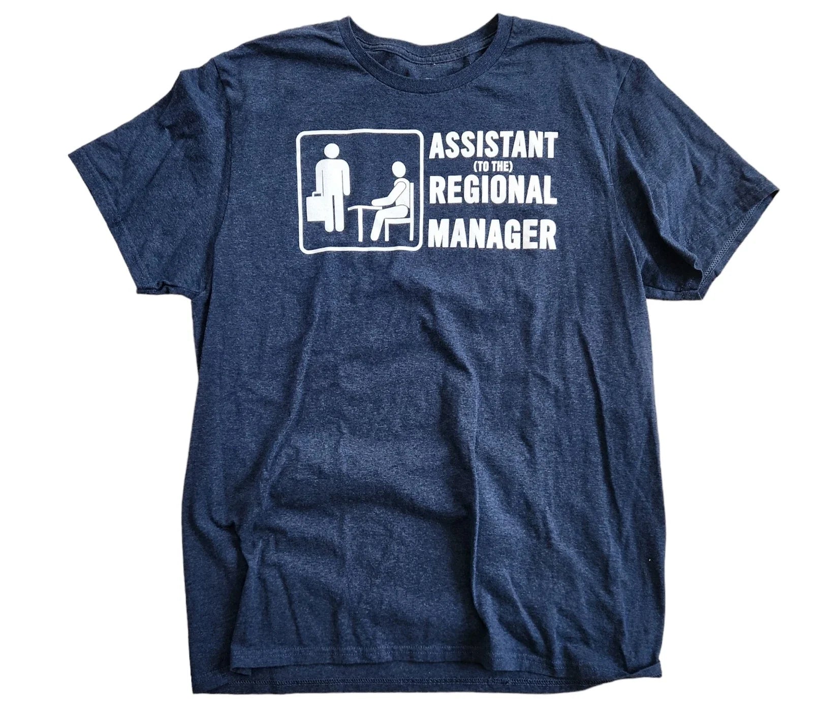 The Office T-Shirt Top Assistant to the Regional Manager Short Sleeve Blue Large Unisex T-shirt, Sweatshirt, Hoodie, Long Sleeve Tee - T-Shirt, Sweatshirt, Hoodie