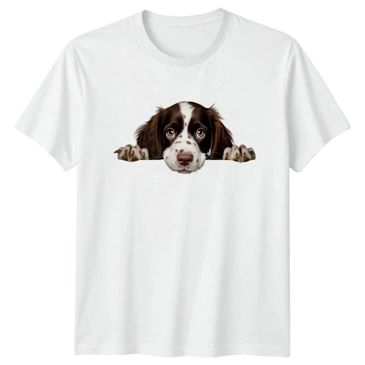 Peeking Springer Spaniel Dog Paws T-Shirt Springer Spaniel Pets Birthday Gift Unisex T-shirt, Sweatshirt, Hoodie, Long Sleeve Tee - T-Shirt, Sweatshirt, Hoodie