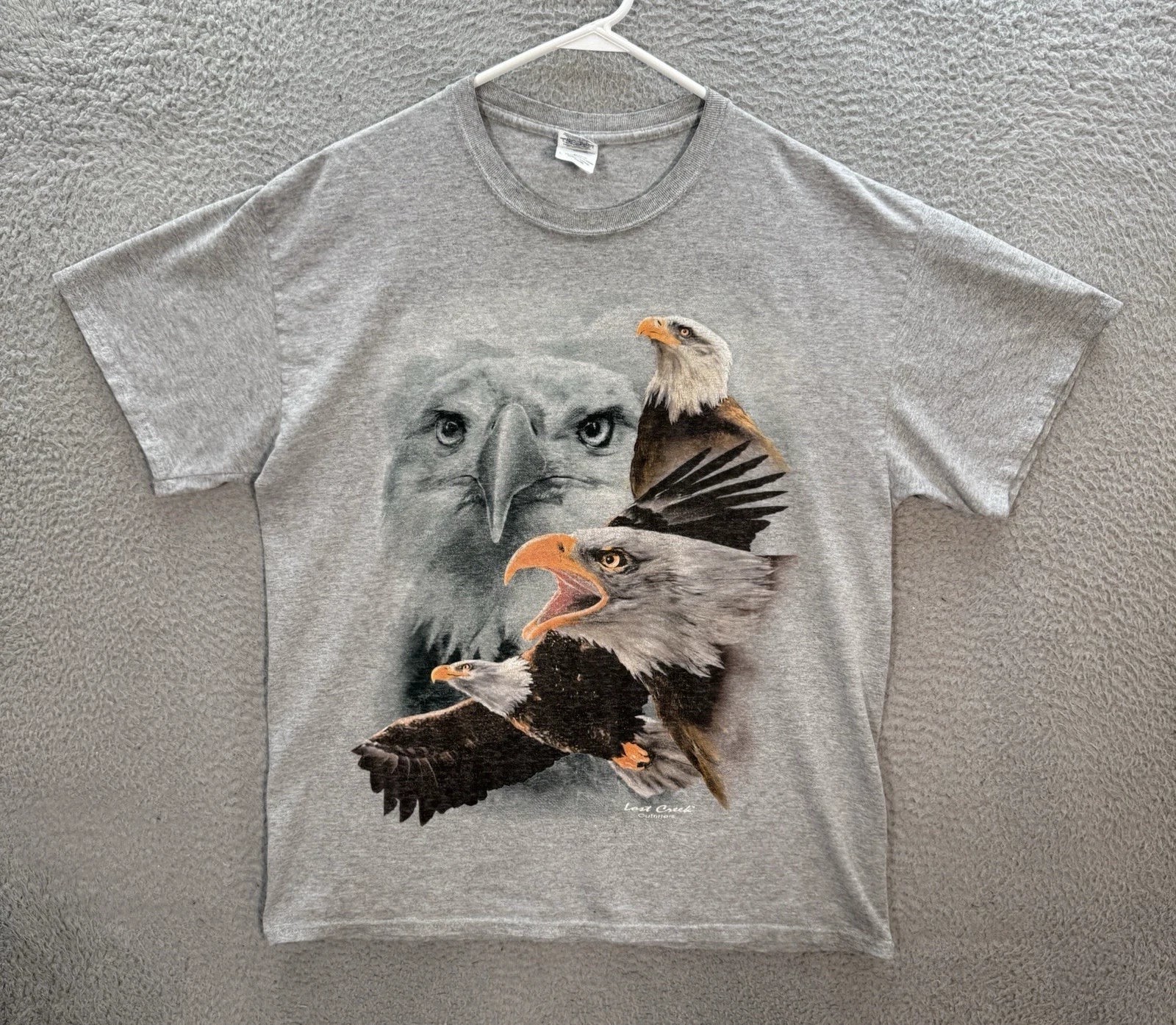 Vintage Gildan Shirt Adult Large Gray Eagle Nature Biker Grunge Skater 90s Y2K Unisex T-shirt, Sweatshirt, Hoodie, Long Sleeve Tee - T-Shirt, Sweatshirt, Hoodie