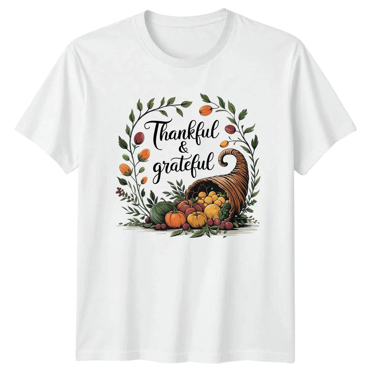 Thankful And Grateful T-Shirt Autumn Harvest Thanksgiving Gift For Him And Her Unisex T-shirt, Sweatshirt, Hoodie, Long Sleeve Tee - T-Shirt, Sweatshirt, Hoodie