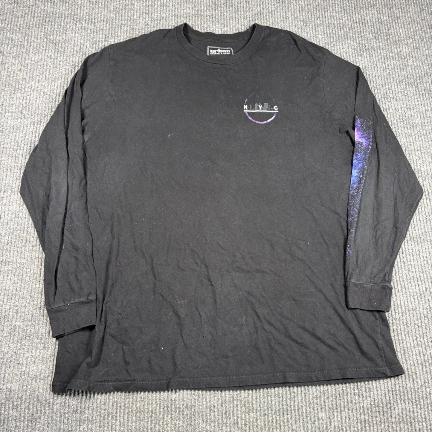 Urban Pipeline Shirt Mens XL Black Long Sleeve NYC Skyline Galaxy Graphic Unisex T-shirt, Sweatshirt, Hoodie, Long Sleeve Tee - T-Shirt, Sweatshirt, Hoodie