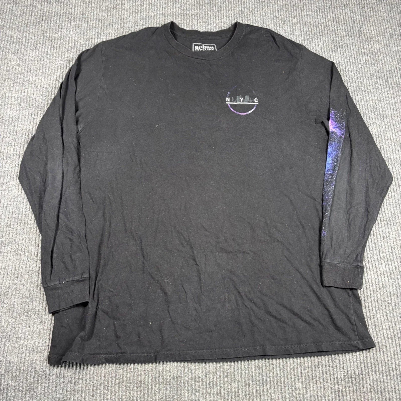 Urban Pipeline Shirt Mens XL Black Long Sleeve NYC Skyline Galaxy Graphic Unisex T-shirt, Sweatshirt, Hoodie, Long Sleeve Tee - T-Shirt, Sweatshirt, Hoodie