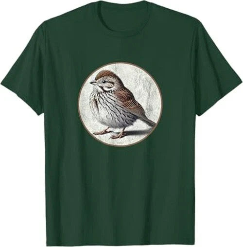 Song Sparrow T-Shirt Retro Bird Tee Design 10 Colors by Bird.Fan Unisex T-shirt, Sweatshirt, Hoodie, Long Sleeve Tee - T-Shirt, Sweatshirt, Hoodie