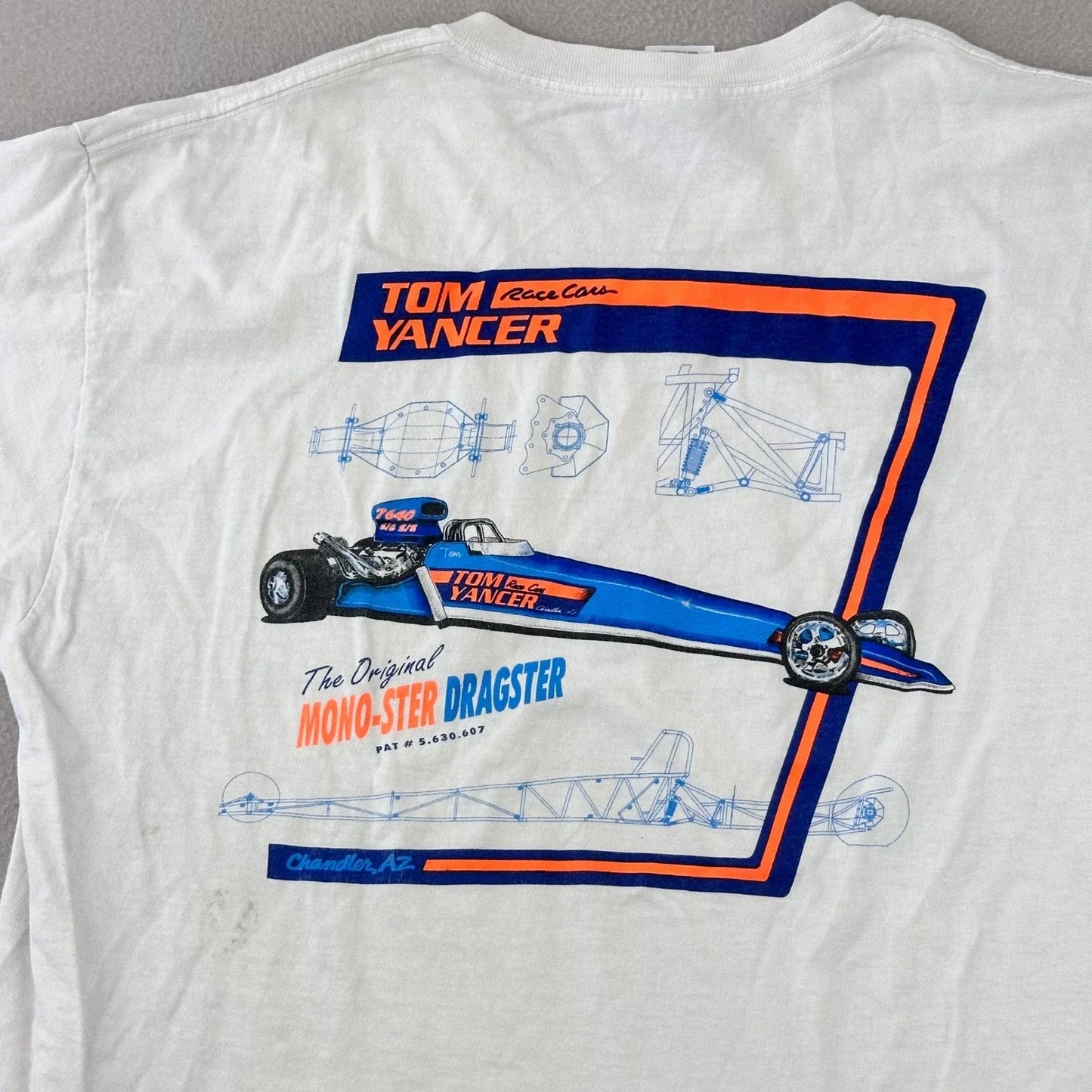 Vintage Dragster Tee Mens XL Race Graphic 'Mono-Ster' Tom Yancer T-Shirt Y2K Unisex T-shirt, Sweatshirt, Hoodie, Long Sleeve Tee - T-Shirt, Sweatshirt, Hoodie