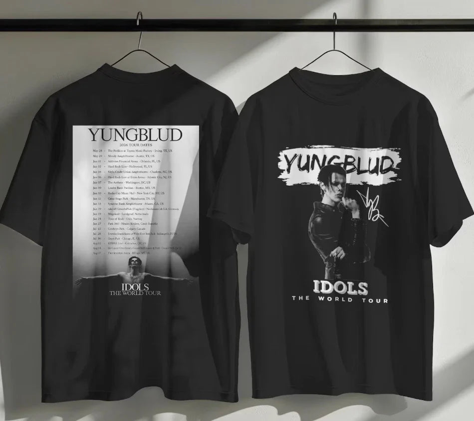 Yungblud Idols World Tour 2026 Shirt, Vintage 90s Y2K Rock Band Tee Unisex T-shirt, Sweatshirt, Hoodie, Long Sleeve Tee - T-Shirt, Sweatshirt, Hoodie