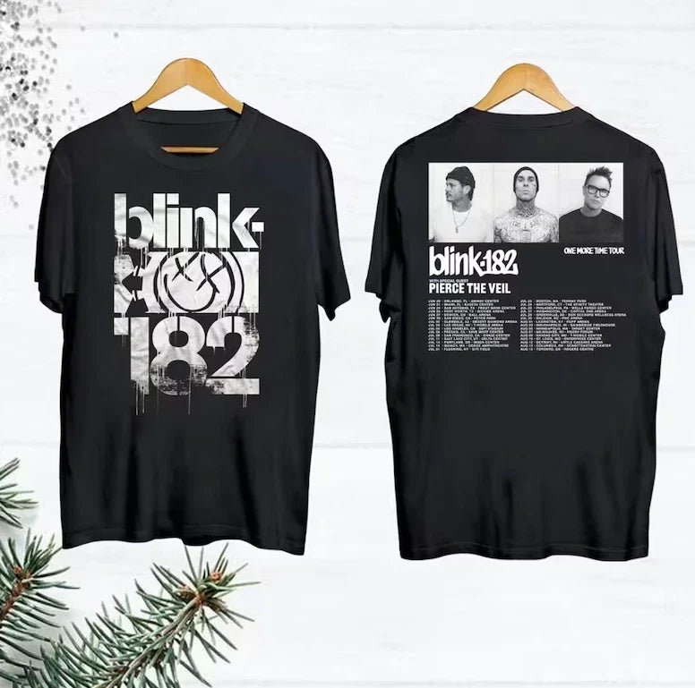 Vintage Blink 182 One More Time 2024 Tour Shirt, Blink 182 Band Fan Gift Unisex T-shirt, Sweatshirt, Hoodie, Long Sleeve Tee - T-Shirt, Sweatshirt, Hoodie