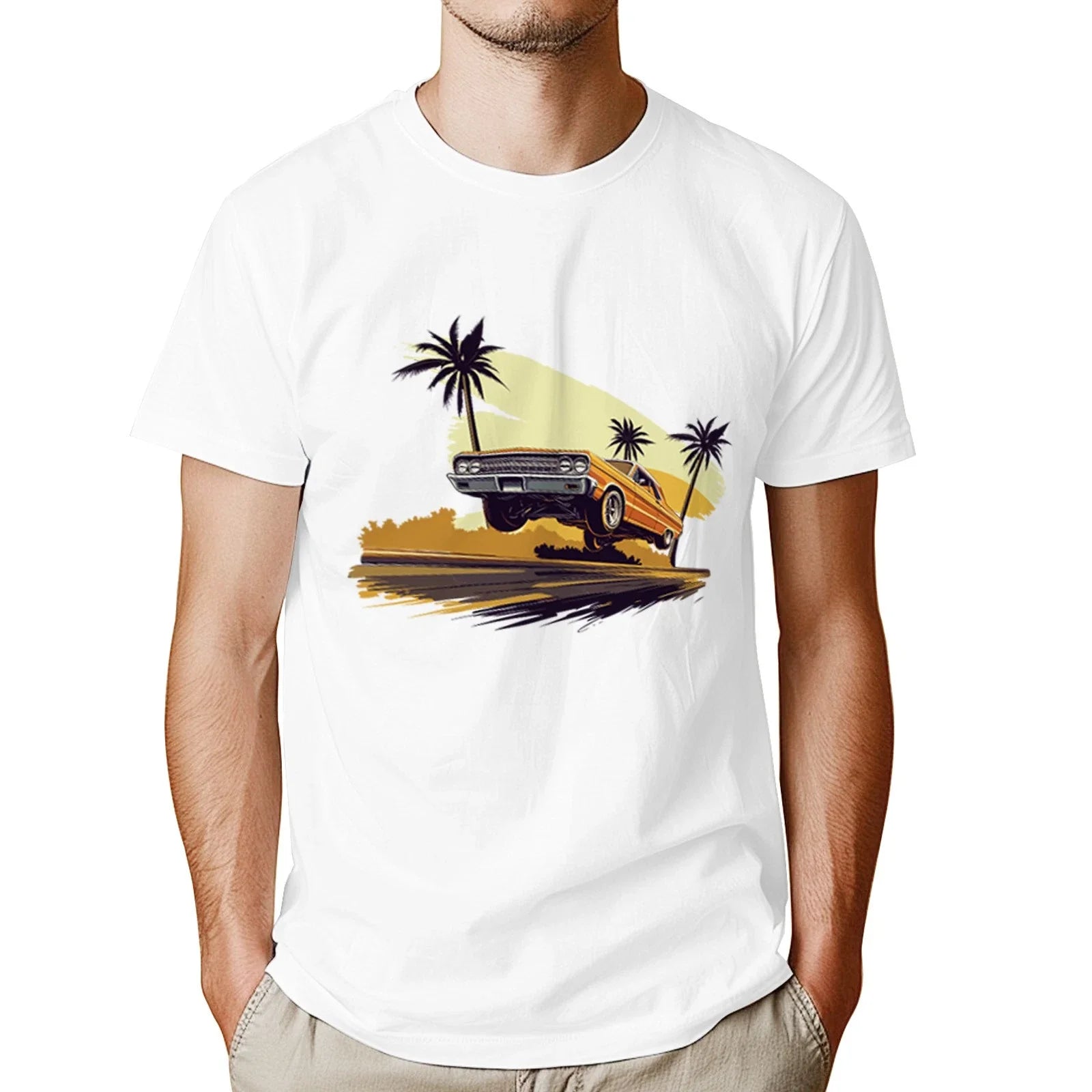 Men's California Vintage Car Graphic T-Shirt Retro Car Culture Crew Neck Tee Unisex T-shirt, Sweatshirt, Hoodie, Long Sleeve Tee - T-Shirt, Sweatshirt, Hoodie