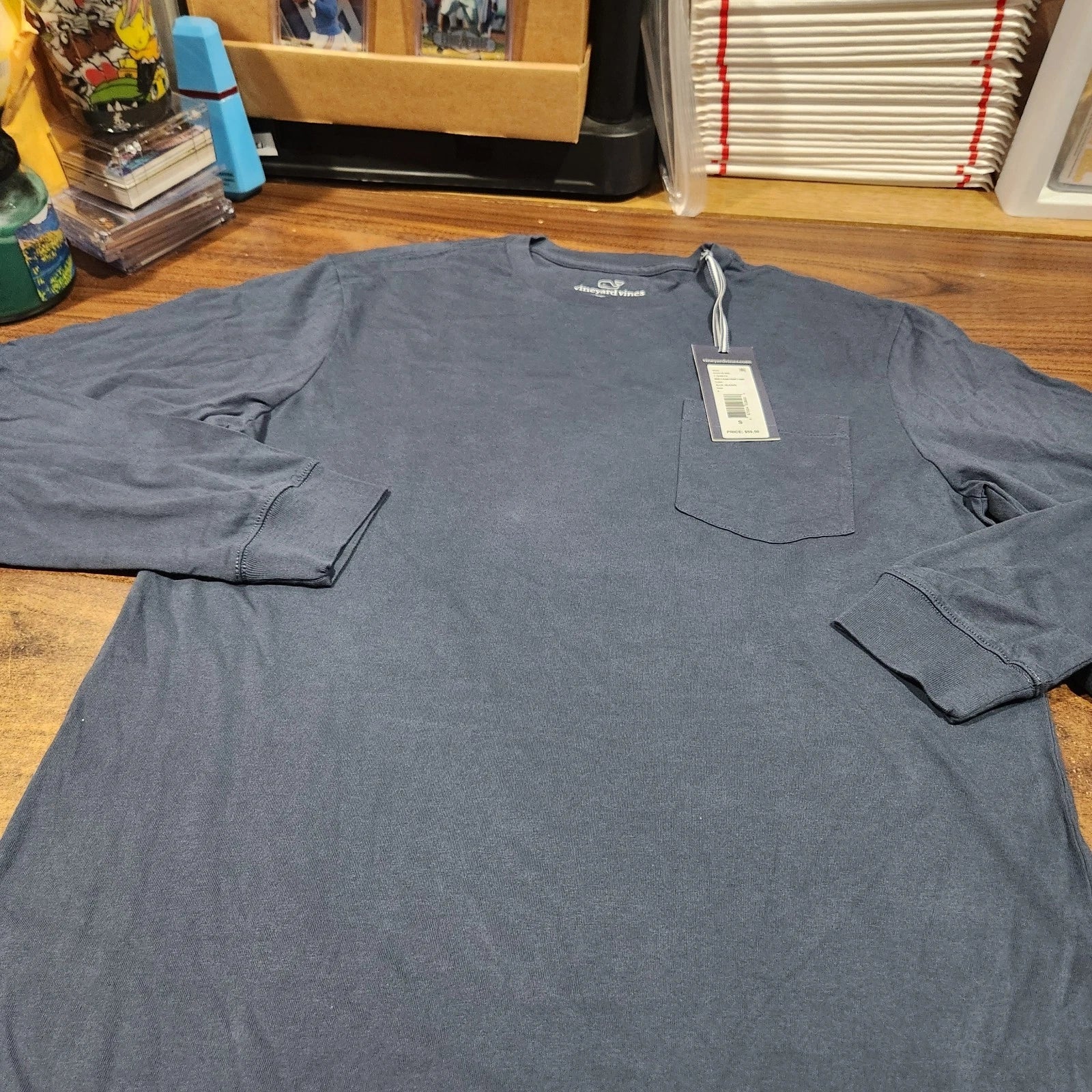 Vineyard Vines Men's Long Sleeve Pocket T-Shirt Blue Blazer Size Small - NEW Unisex T-shirt, Sweatshirt, Hoodie, Long Sleeve Tee - T-Shirt, Sweatshirt, Hoodie