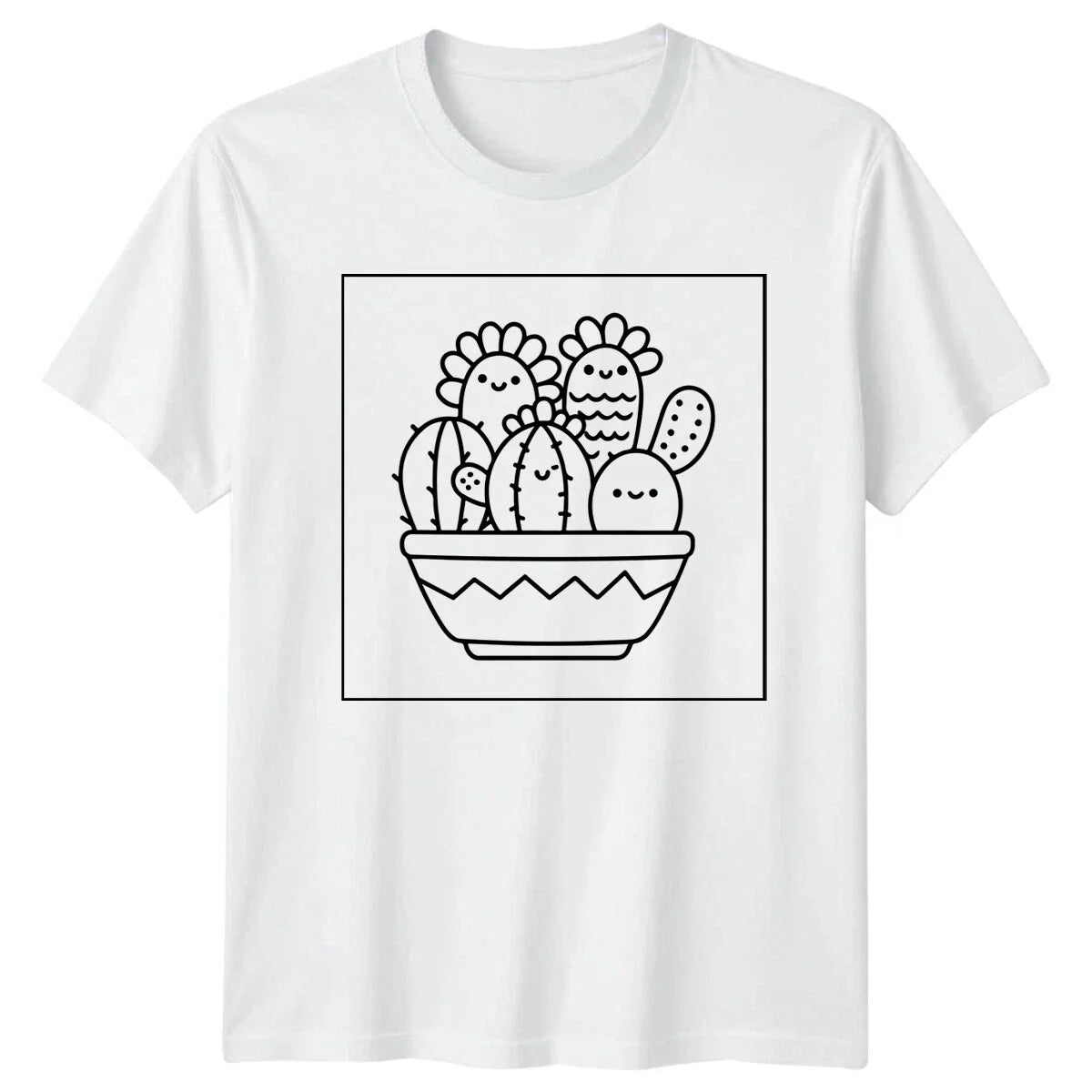 Cactus Plants Kawaii Style Animals Mens T-Shirt Womens Tee Graphic Unisex Top Unisex T-shirt, Sweatshirt, Hoodie, Long Sleeve Tee - T-Shirt, Sweatshirt, Hoodie