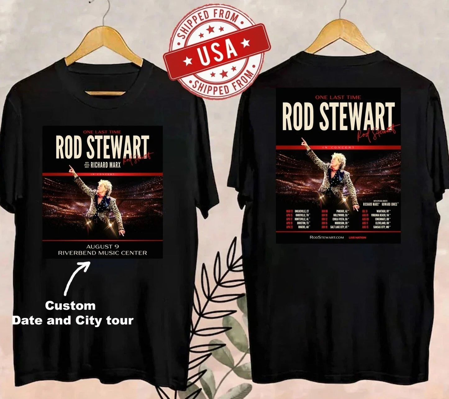 Rod Stewart One Last Time Tour 2026 T-Shirt, Personalization Tour Date Shirt Unisex T-shirt, Sweatshirt, Hoodie, Long Sleeve Tee - T-Shirt, Sweatshirt, Hoodie