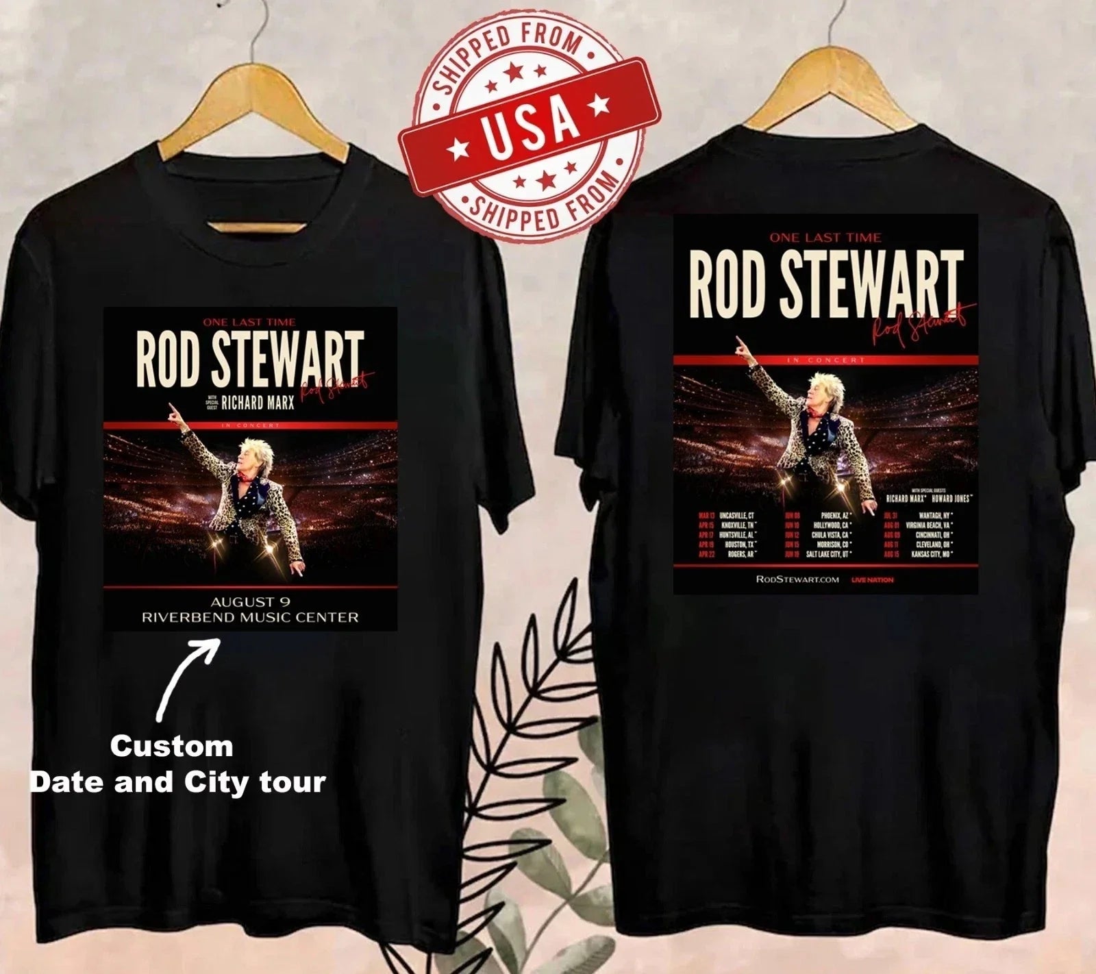 Rod Stewart One Last Time Tour 2026 T-Shirt, Personalization Tour Date Shirt Unisex T-shirt, Sweatshirt, Hoodie, Long Sleeve Tee - T-Shirt, Sweatshirt, Hoodie