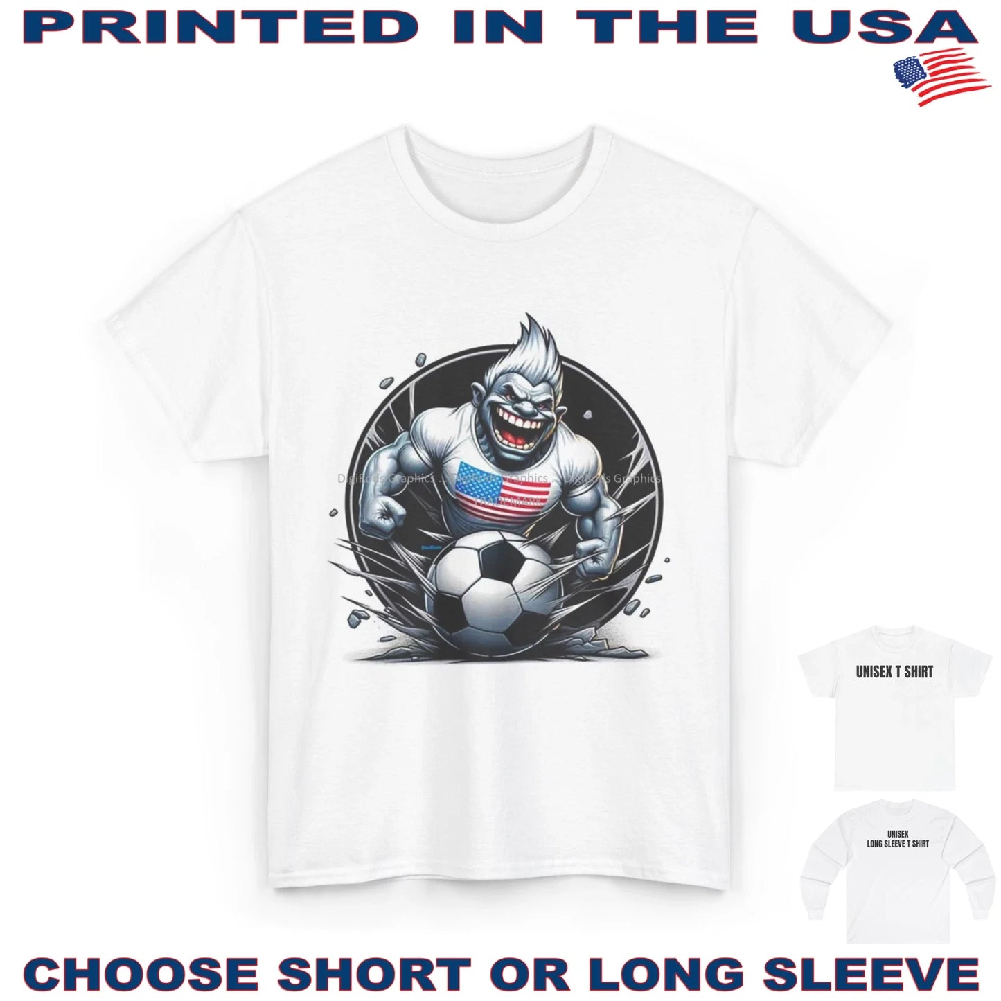 Soccer Team American Troll USA Field Player DigiRods Cartoon T Shirt Unisex T-shirt, Sweatshirt, Hoodie, Long Sleeve Tee - T-Shirt, Sweatshirt, Hoodie