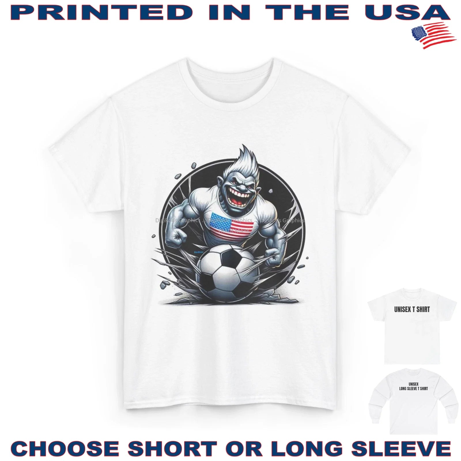 Soccer Team American Troll USA Field Player DigiRods Cartoon T Shirt Unisex T-shirt, Sweatshirt, Hoodie, Long Sleeve Tee - T-Shirt, Sweatshirt, Hoodie