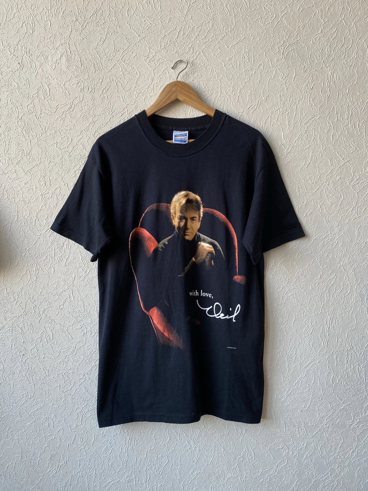 Vintage 1999 Neil Diamond World Tour With Love Europe Band USA Music T Shirt Unisex T-shirt, Sweatshirt, Hoodie, Long Sleeve Tee - T-Shirt, Sweatshirt, Hoodie