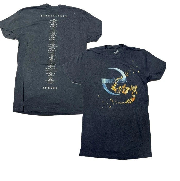EVANESCENCE AMY LEE North America TOUR 2017 PRINT T-SHIRT NEW!! OFFICIAL MERCHAN Unisex T-shirt, Sweatshirt, Hoodie, Long Sleeve Tee - T-Shirt, Sweatshirt, Hoodie