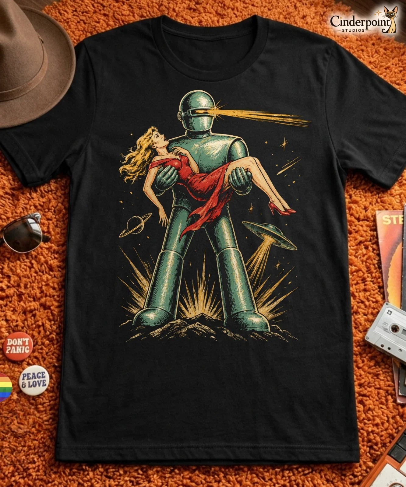 Gort T-Shirt The Day The Earth Stood Still 50s Sci-Fi Alien Robot Art Tee XS-5XL Unisex T-shirt, Sweatshirt, Hoodie, Long Sleeve Tee - T-Shirt, Sweatshirt, Hoodie