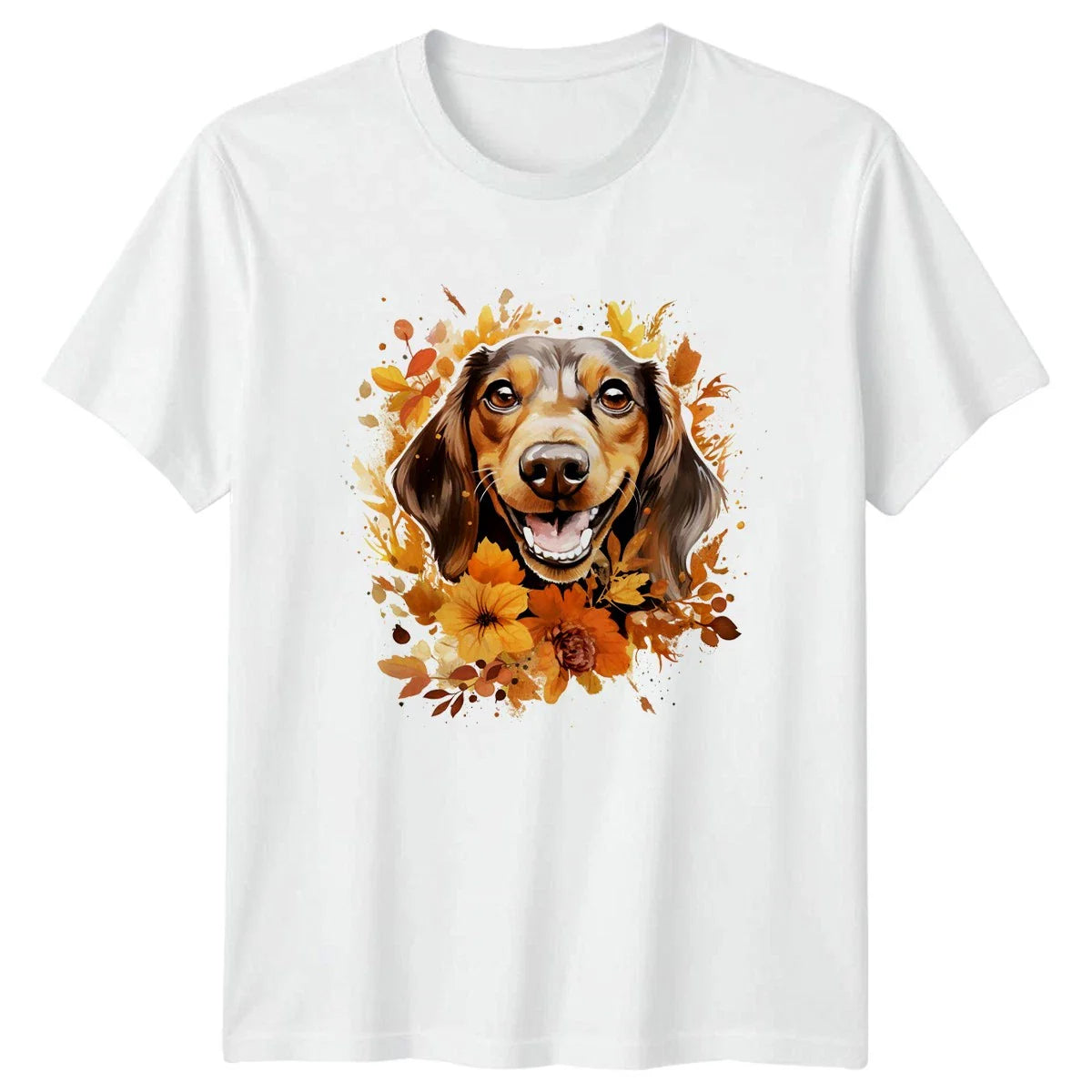 Cute Fall Dachshund Watercolor Womens T-Shirt Dachshund Birthday Gift For Her Unisex T-shirt, Sweatshirt, Hoodie, Long Sleeve Tee - T-Shirt, Sweatshirt, Hoodie