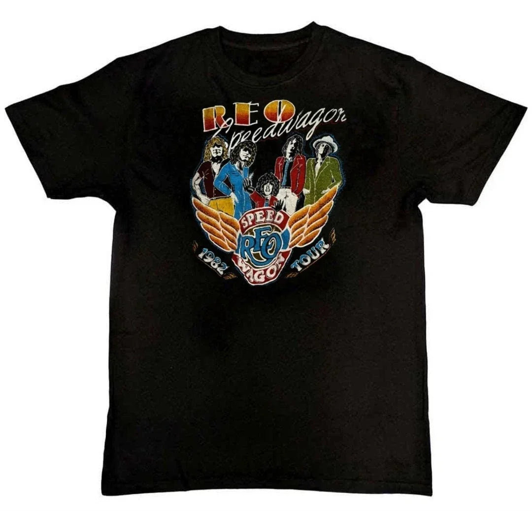 VTG REO Speedwagon band 1982 tour Graphic Print Unisex T-Shirt S M L XL 2 3 4 XL Unisex T-shirt, Sweatshirt, Hoodie, Long Sleeve Tee - T-Shirt, Sweatshirt, Hoodie