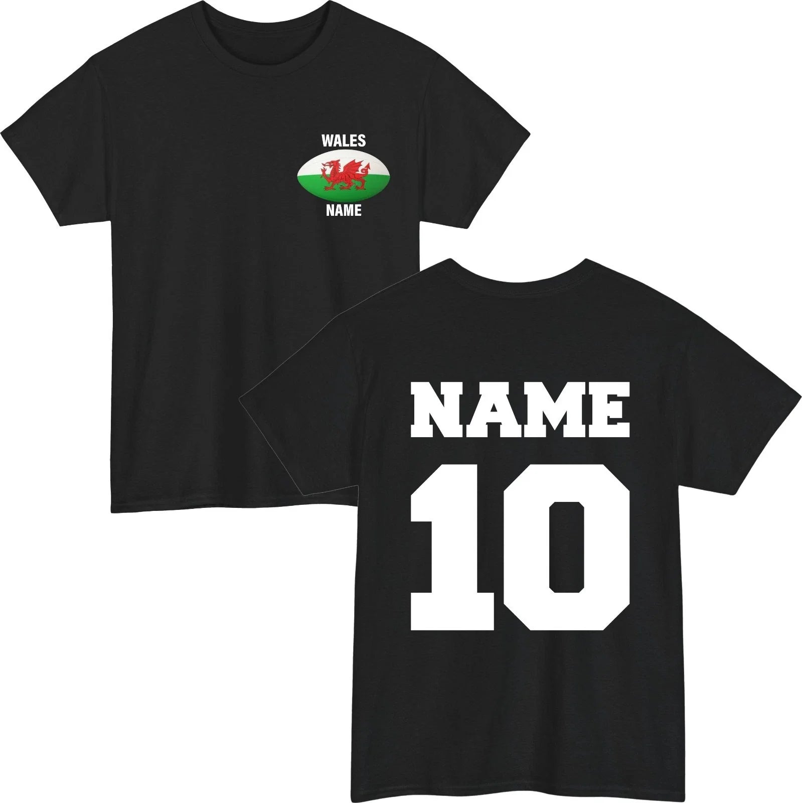 Personalised Wales Rugby T-Shirt | Custom Name Number | 6 Nations Fan Gift Top Unisex T-shirt, Sweatshirt, Hoodie, Long Sleeve Tee - T-Shirt, Sweatshirt, Hoodie