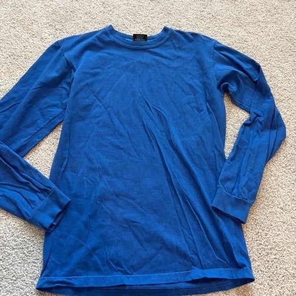 Stussy Solid Long Sleeve Tshirt Mens S Blue Crewneck Plain Streetwear Blank Unisex T-shirt, Sweatshirt, Hoodie, Long Sleeve Tee - T-Shirt, Sweatshirt, Hoodie
