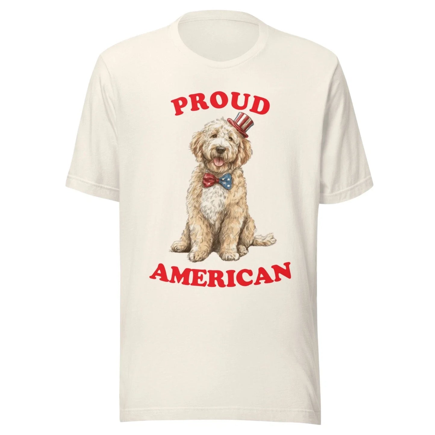 GOLDENDOODLE SHIRT - PATRIOTIC 4TH JULY AMERICAN ADULT - ALL SIZES - VTG WHITE Unisex T-shirt, Sweatshirt, Hoodie, Long Sleeve Tee - T-Shirt, Sweatshirt, Hoodie