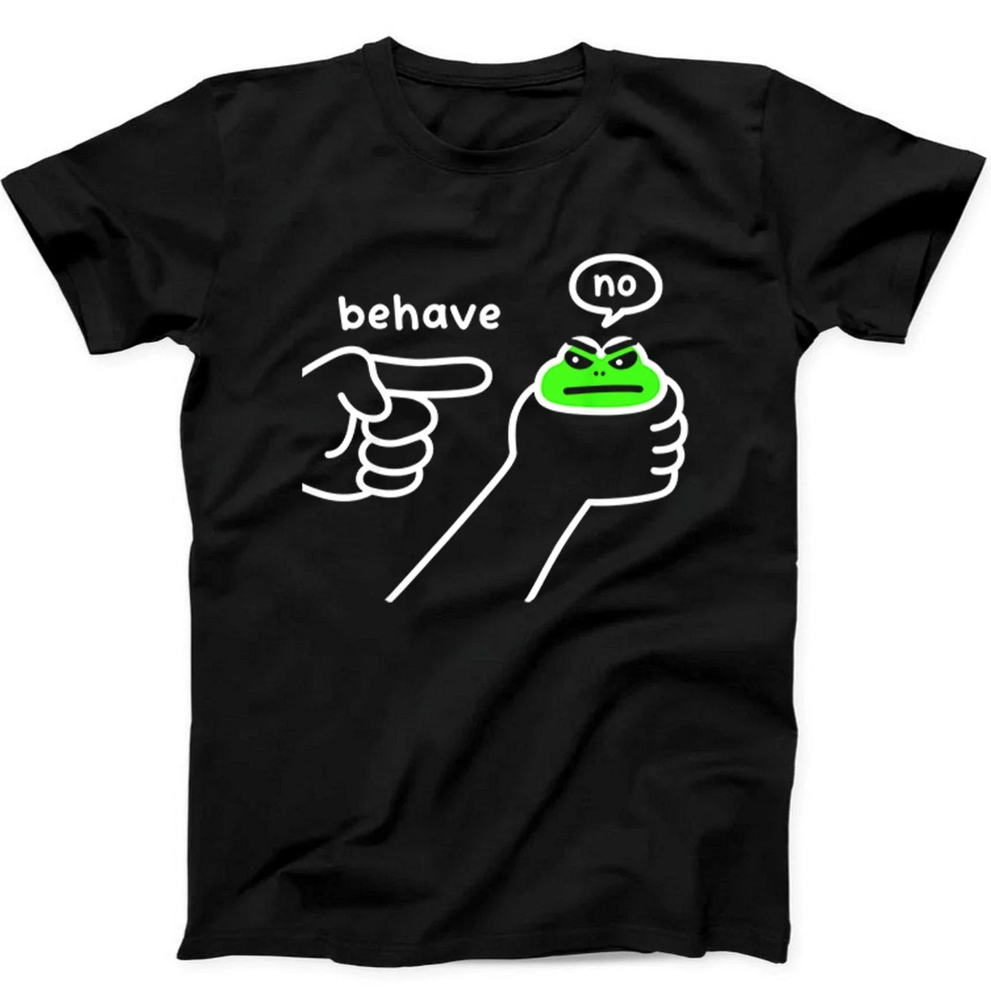 Behave No Funny Dishonest Frog Cartoon Sarcastic T Shirt   536 Unisex T-shirt, Sweatshirt, Hoodie, Long Sleeve Tee - T-Shirt, Sweatshirt, Hoodie