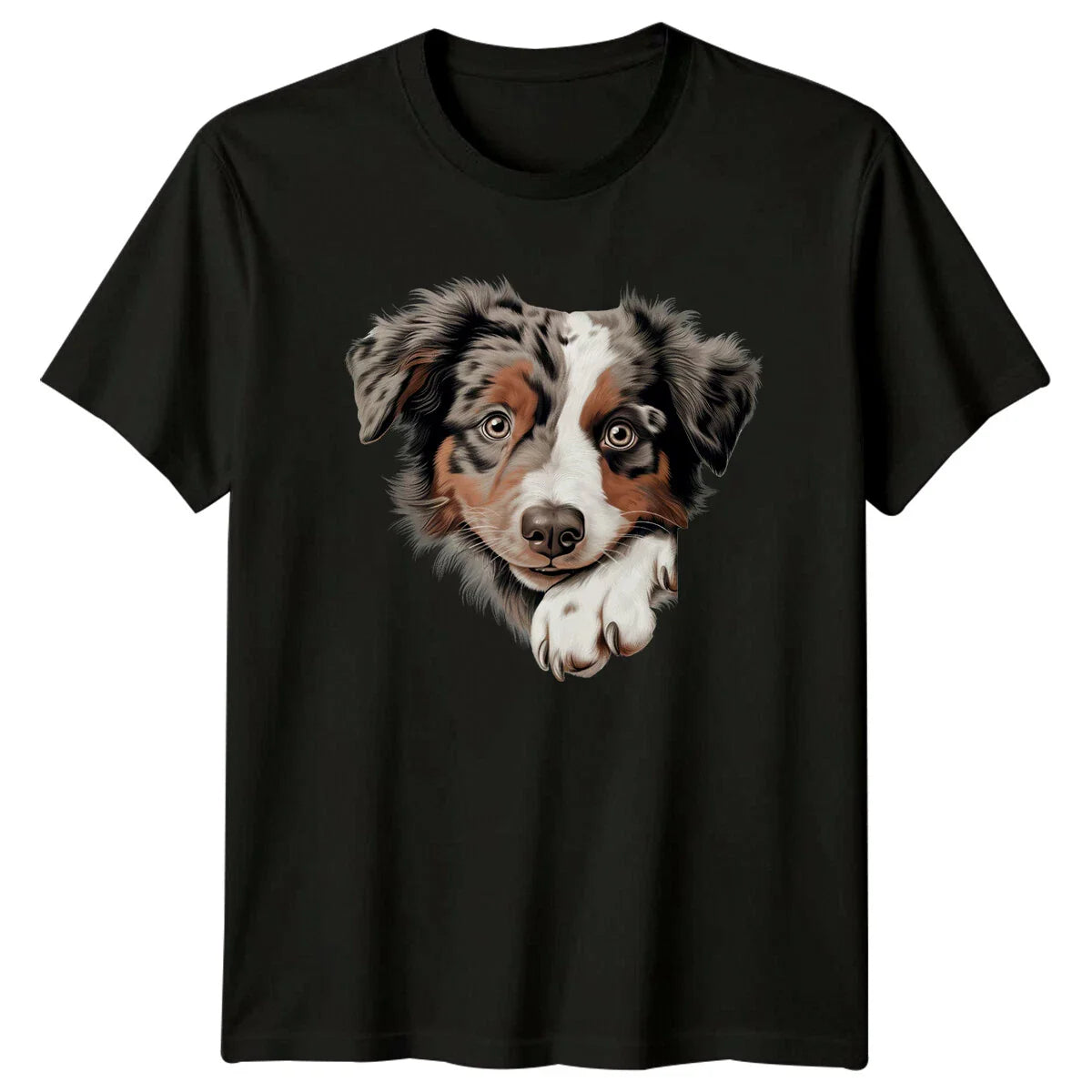 Cute Aussie Peekaboo Dog Portrait T-Shirt Pet Lover Tee Unisex T-shirt, Sweatshirt, Hoodie, Long Sleeve Tee - T-Shirt, Sweatshirt, Hoodie