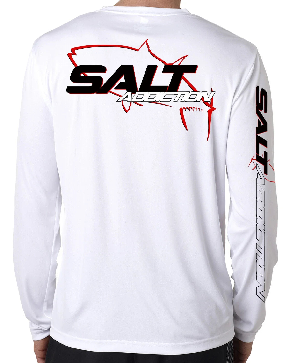 Salt Addiction t shirt long sleeve microfiber saltwater fishing moisture wicking Unisex T-shirt, Sweatshirt, Hoodie, Long Sleeve Tee - T-Shirt, Sweatshirt, Hoodie
