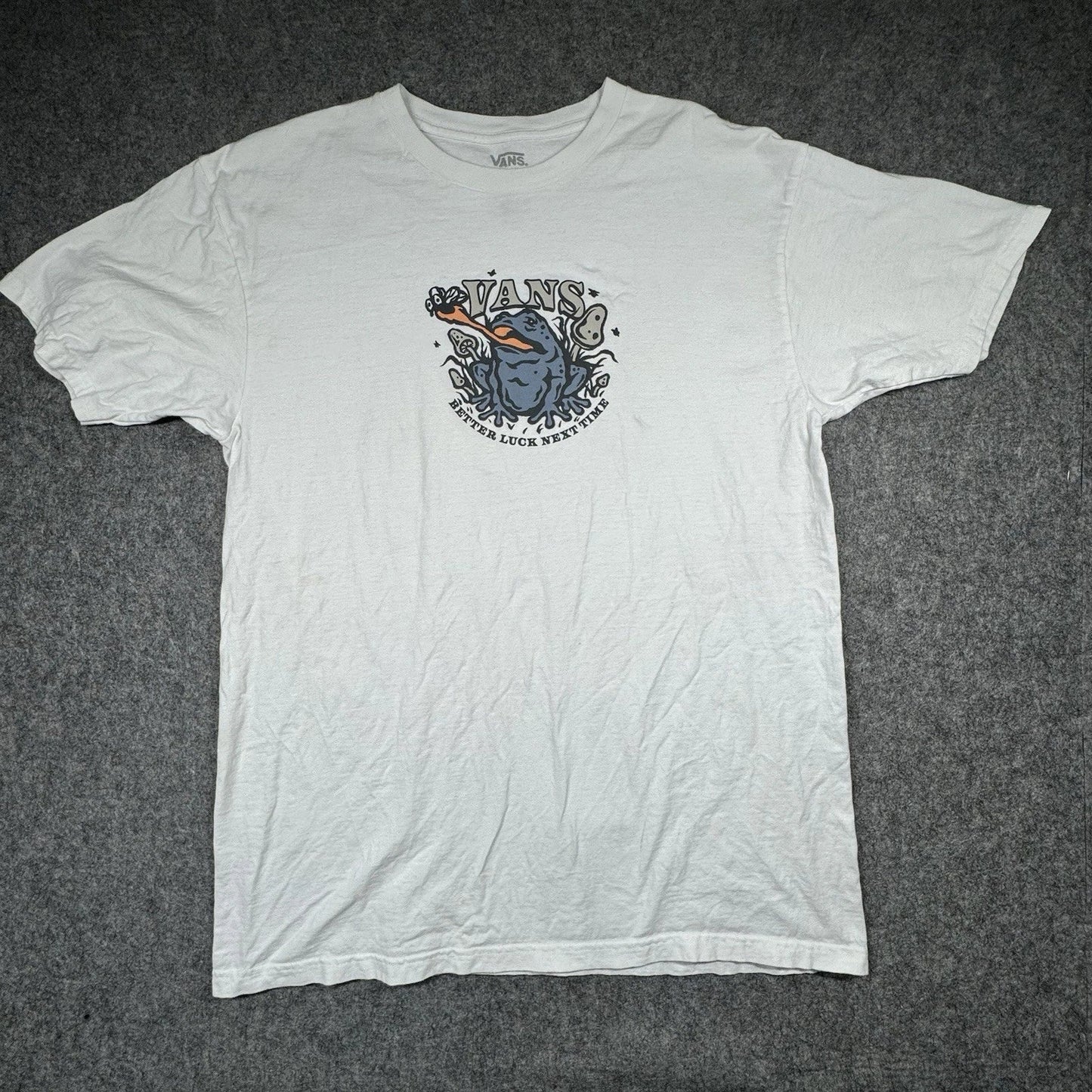 Vans T-Shirt Mens L White Better Luck Next Time Frog Graphic Skate Streetwear Unisex T-shirt, Sweatshirt, Hoodie, Long Sleeve Tee - T-Shirt, Sweatshirt, Hoodie