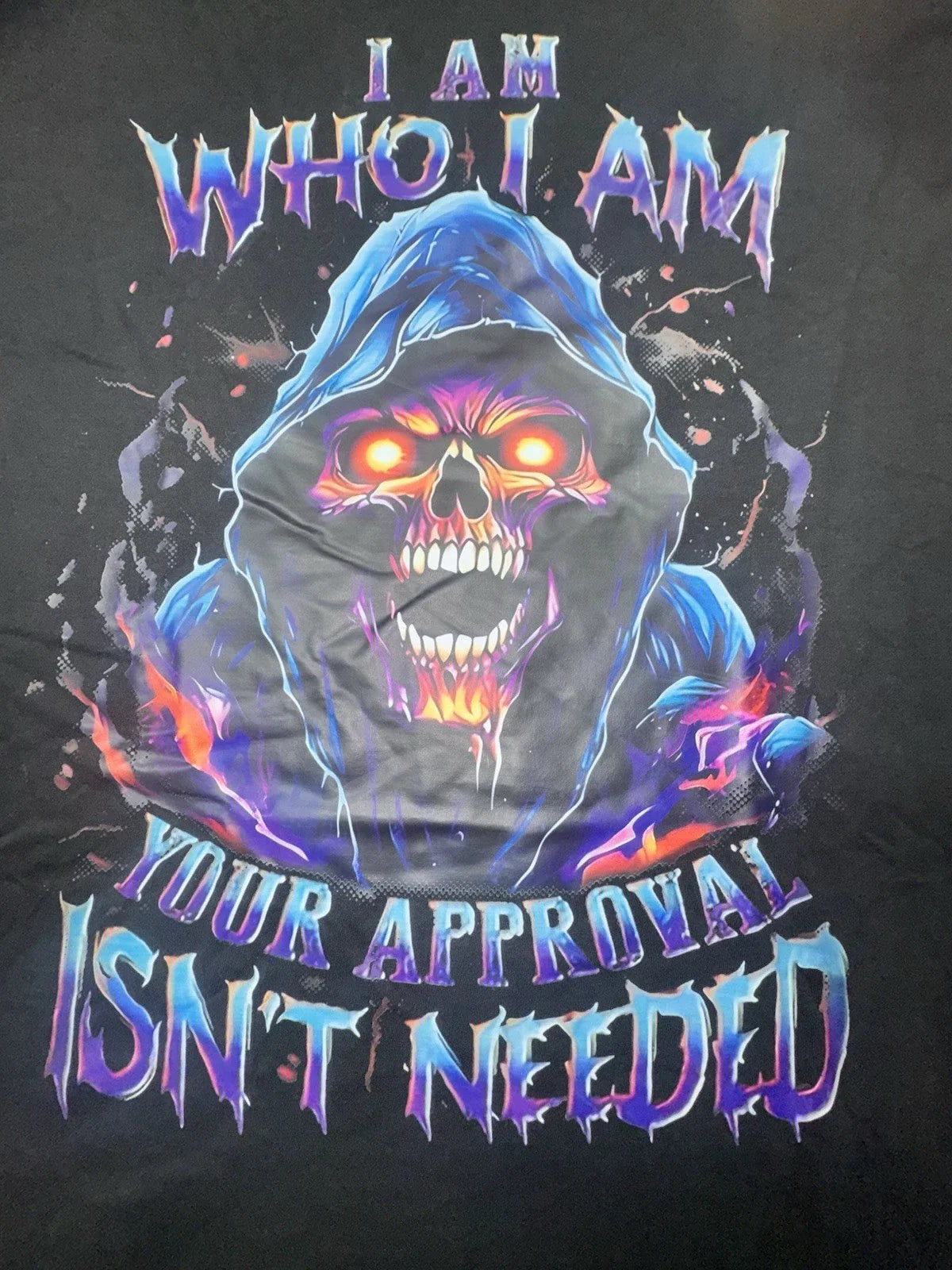 Neon Skull Graphic T-Shirt  I Am Who I Am, Street Art,  Custom Tee Adult 4XL Unisex T-shirt, Sweatshirt, Hoodie, Long Sleeve Tee - T-Shirt, Sweatshirt, Hoodie